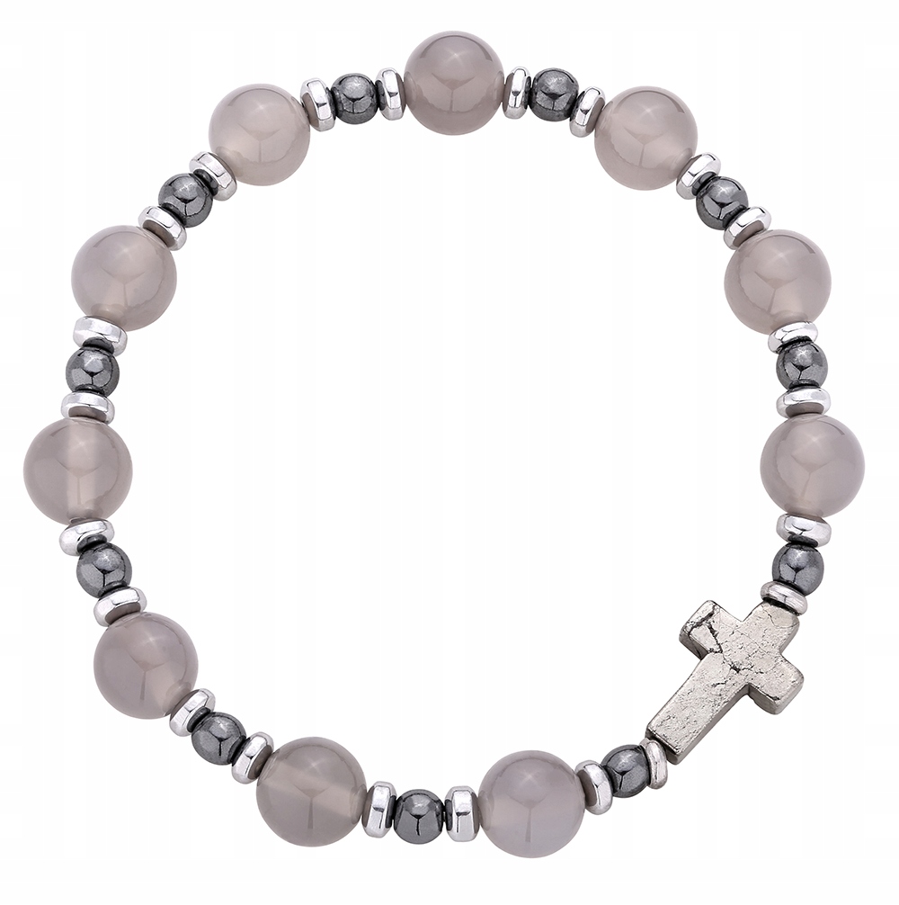 

Bransoletka męska różaniec dziesiątka agat hematyt