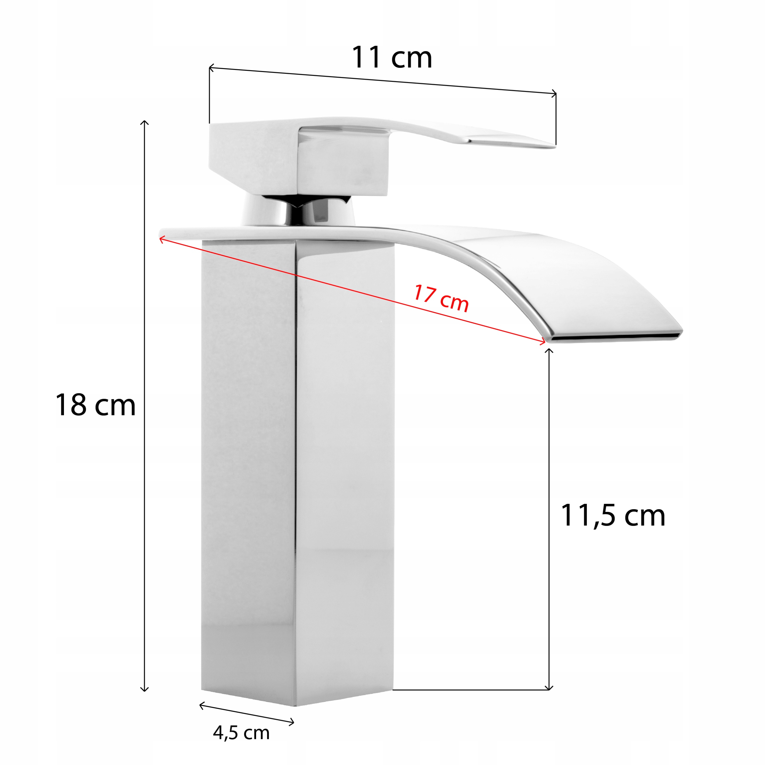BATERIA UMYWALKOWA STOJĄCA WODOSPADOWA KASKADA Typ montażu stojąca