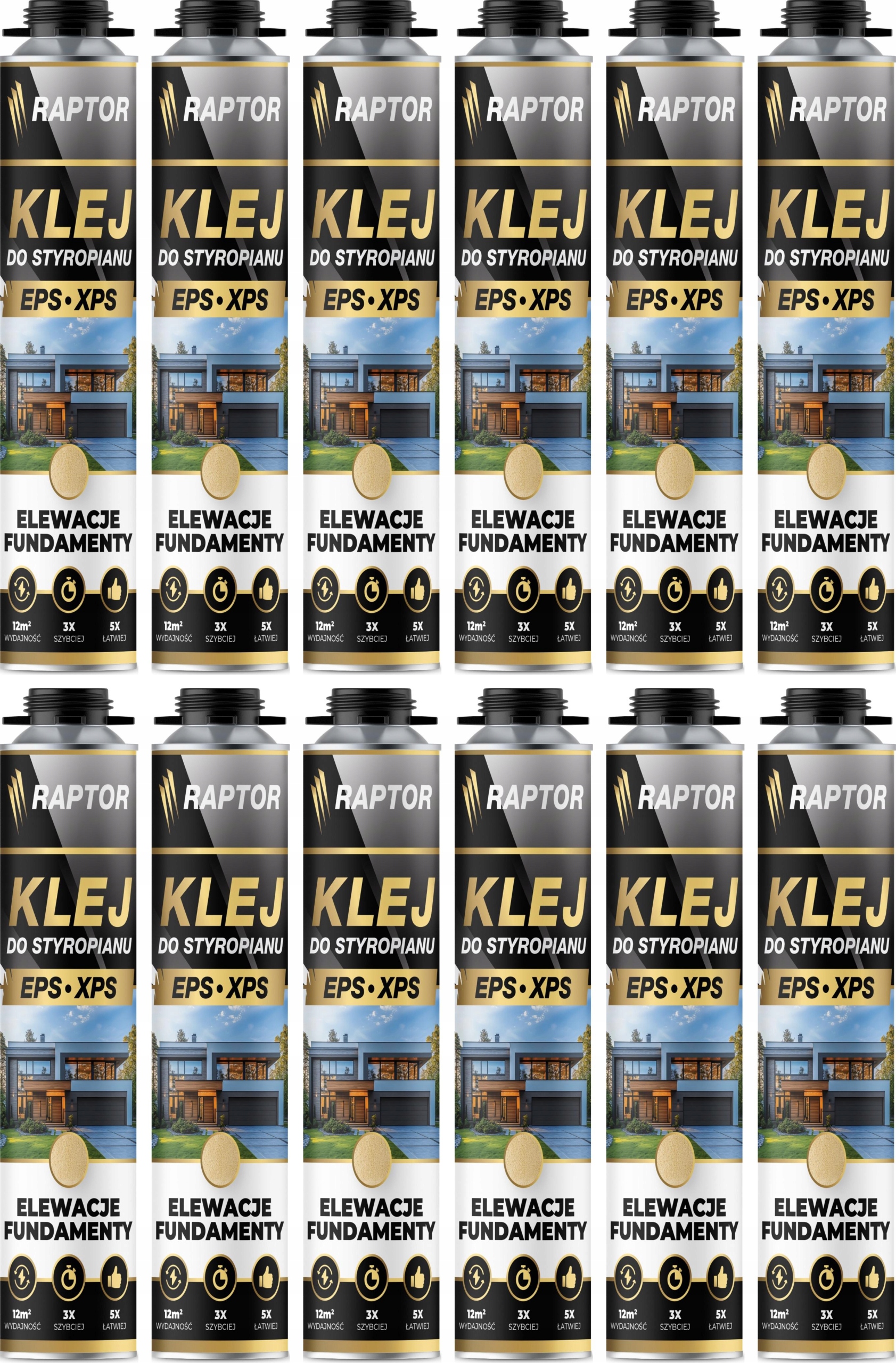 Lepidlo na polystyrén Raptor 750 ml Eps Xps silné, výkonné Lepiaca Pena