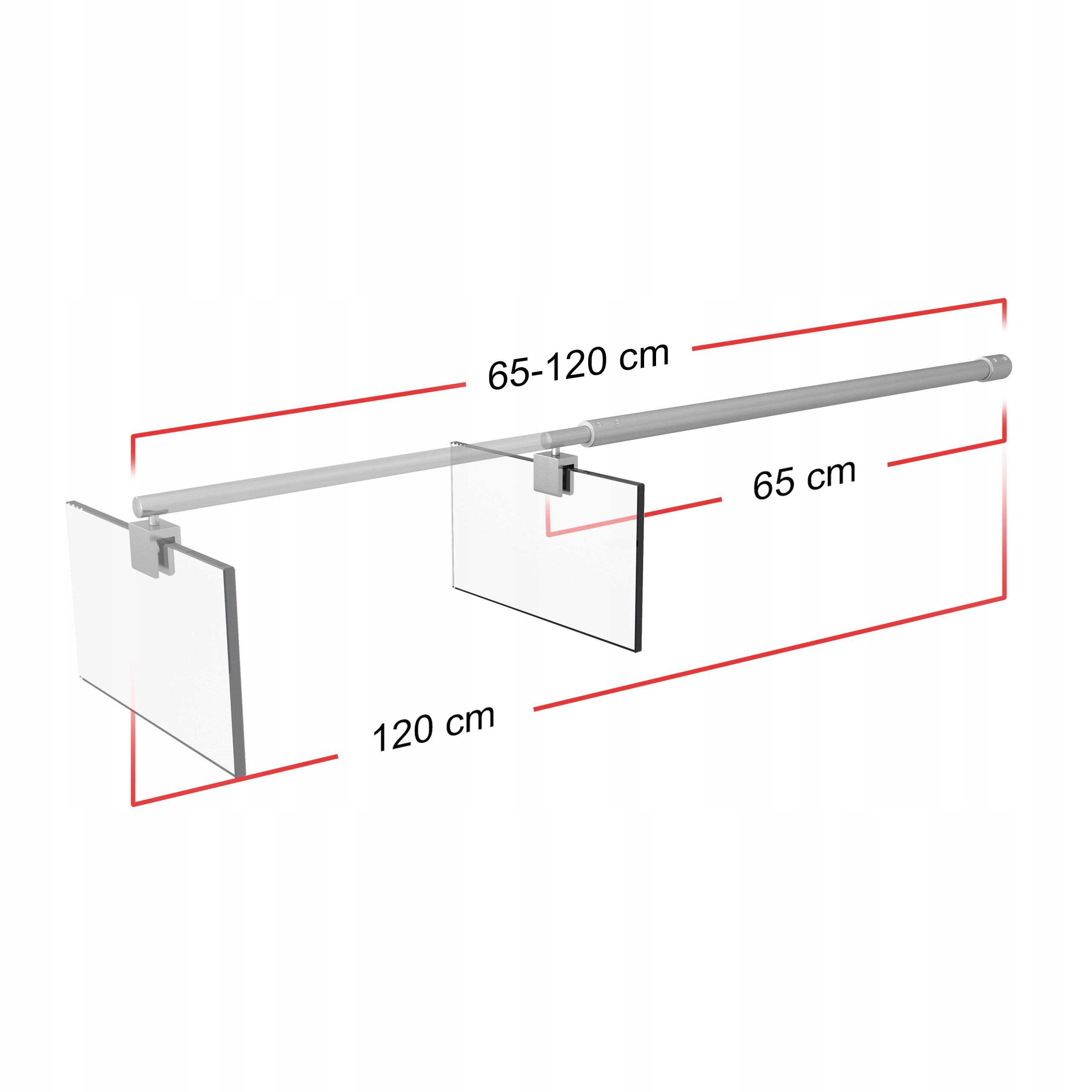 ŚCIANKA SZYBA PRYSZNICOWA WALK-IN 100 CM CHROM DRZWI KABINA SZKŁO 8MM ESG Rodzaj ścianka