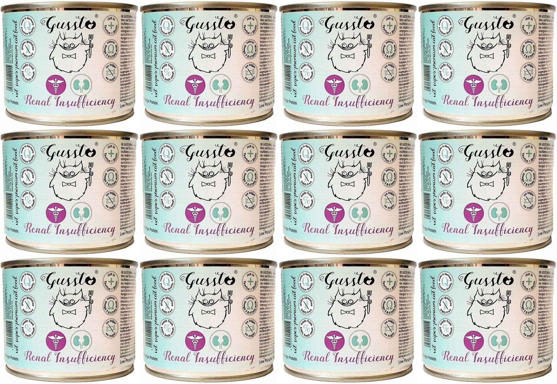 Levně Gussto kočičí ledvinové krmivo 12 x 200 g