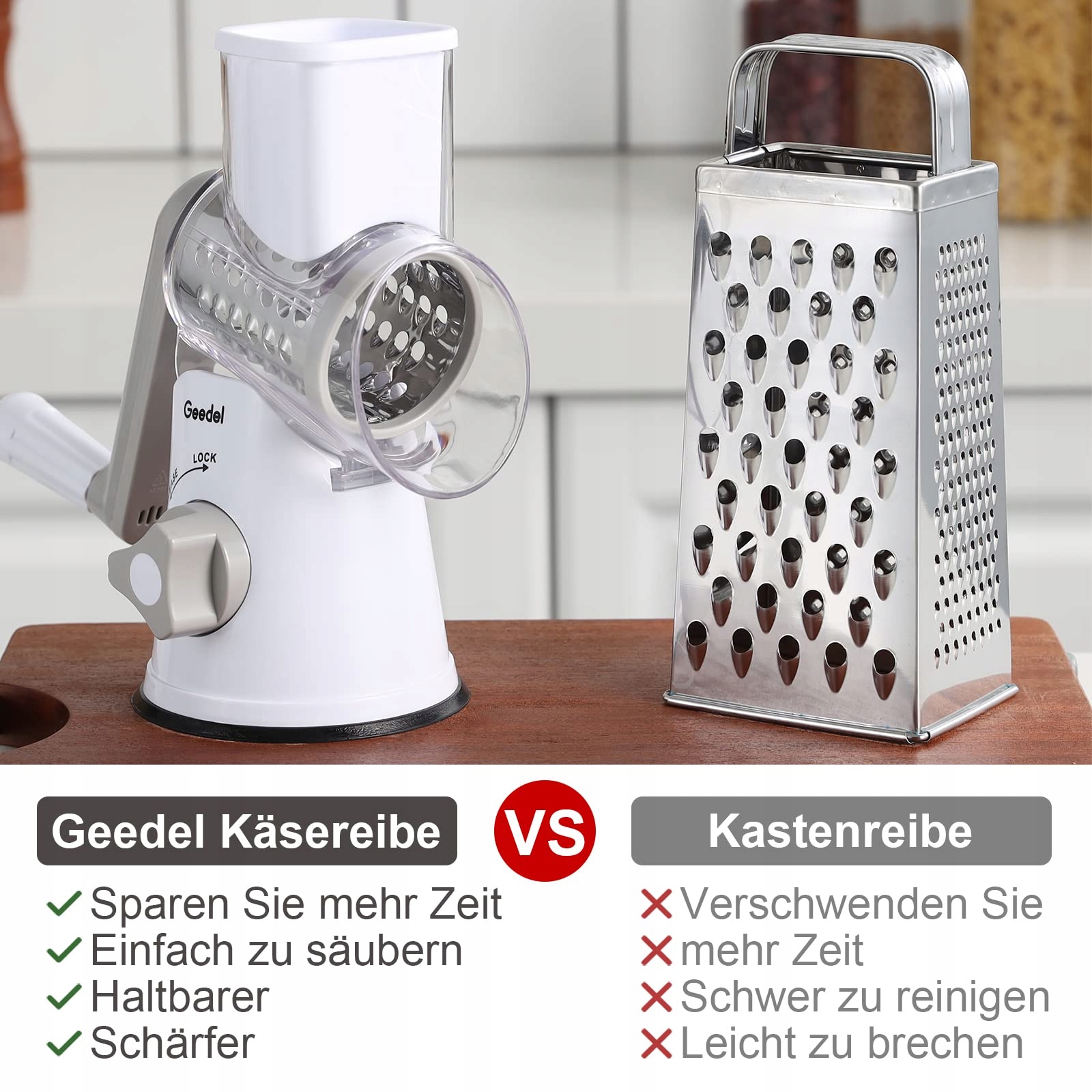 Geedel Tarka Do Sera I Warzyw Z 3 Ostrzami Do Szybkiego Krojenia — miniatura 2