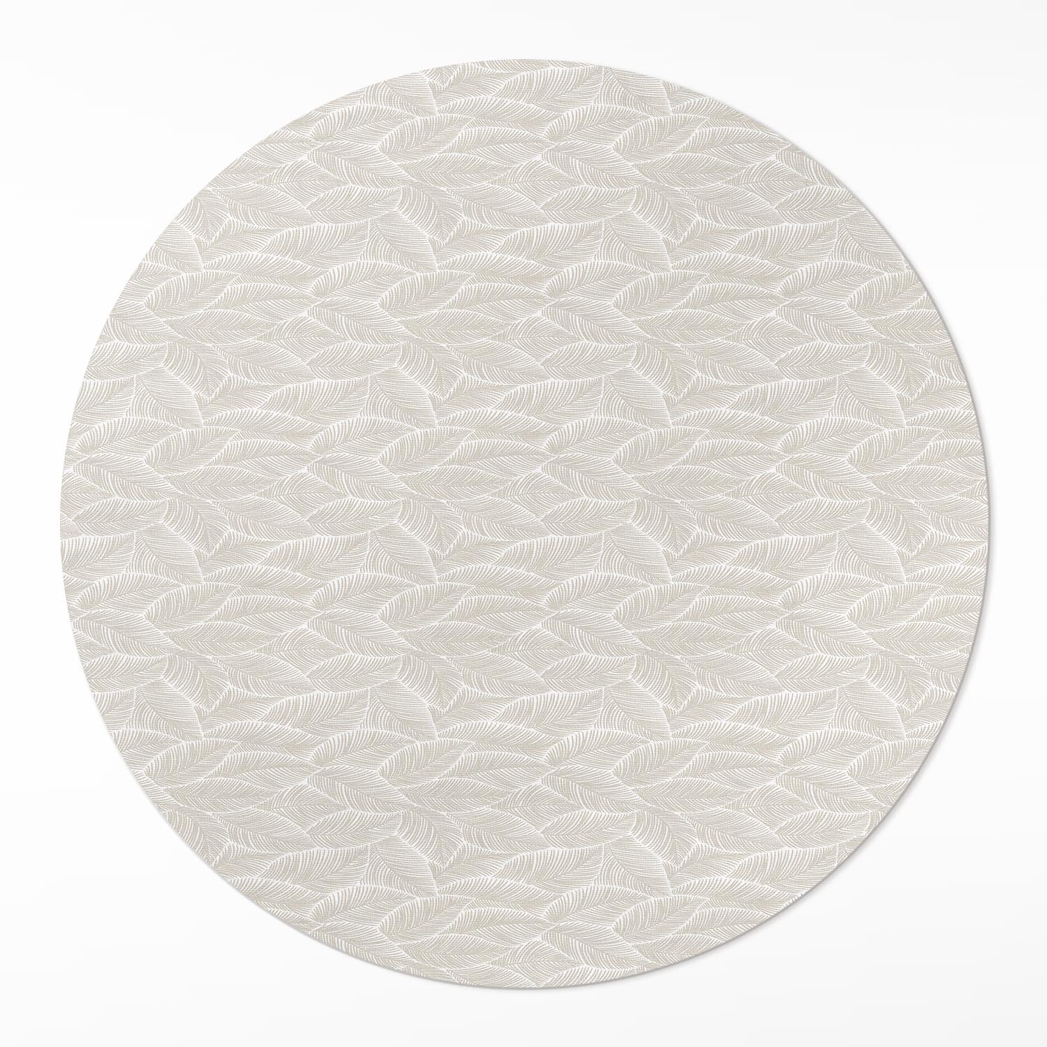 Okrúhly vinylový koberec s grafikou Drobné listy, jemný boho štýl ⌀ 100 cm