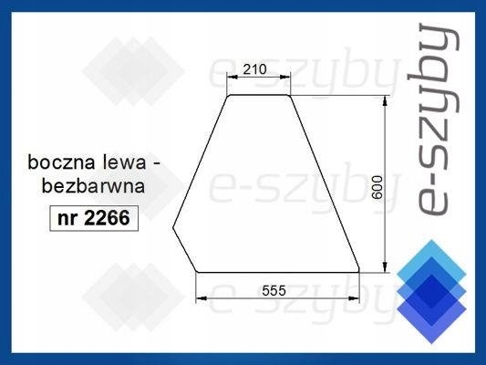 čelní sklo traktor Fiat 80 90 94 boční levé bezbarvé