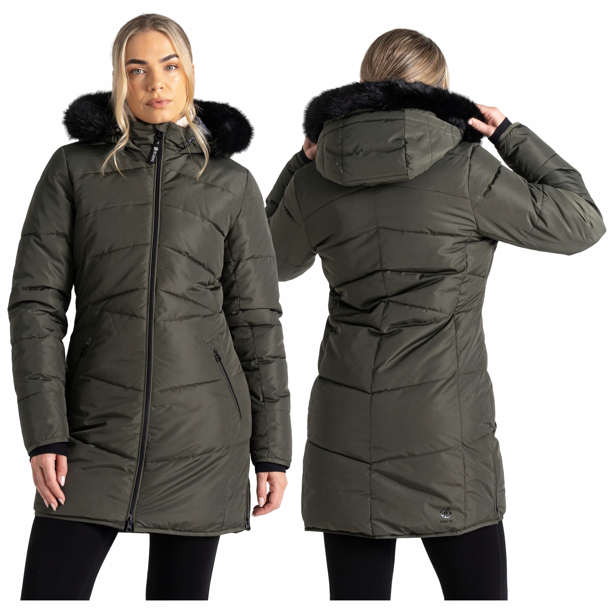 Parka puchowa Kurtka damska Zimowa pikowana Płaszcz DARE2B khaki XXL