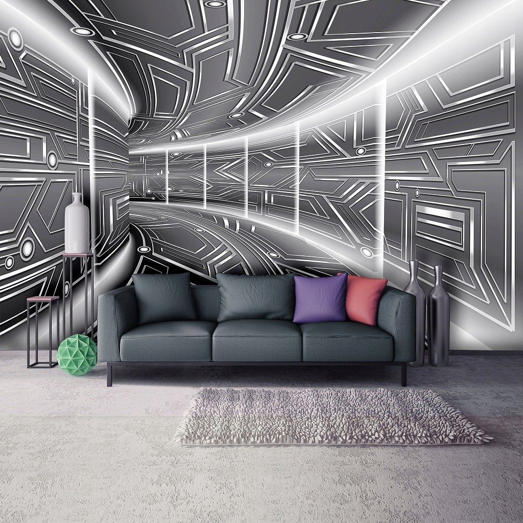 Fototapeta Futurický tunel kovová technologická vinylová 368x280 lepidlo