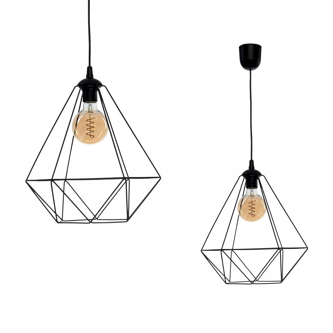 Závěsná lampa Basket Black 1xE27