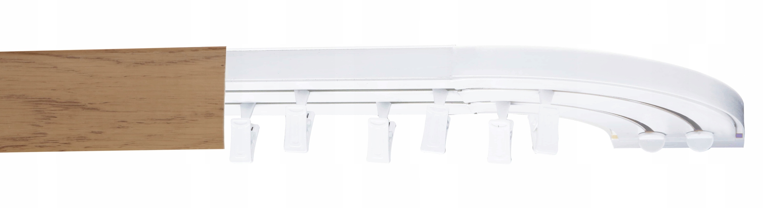 

Karnisz II-torowy 200cm Szyna Pcv osłona kolor łuk