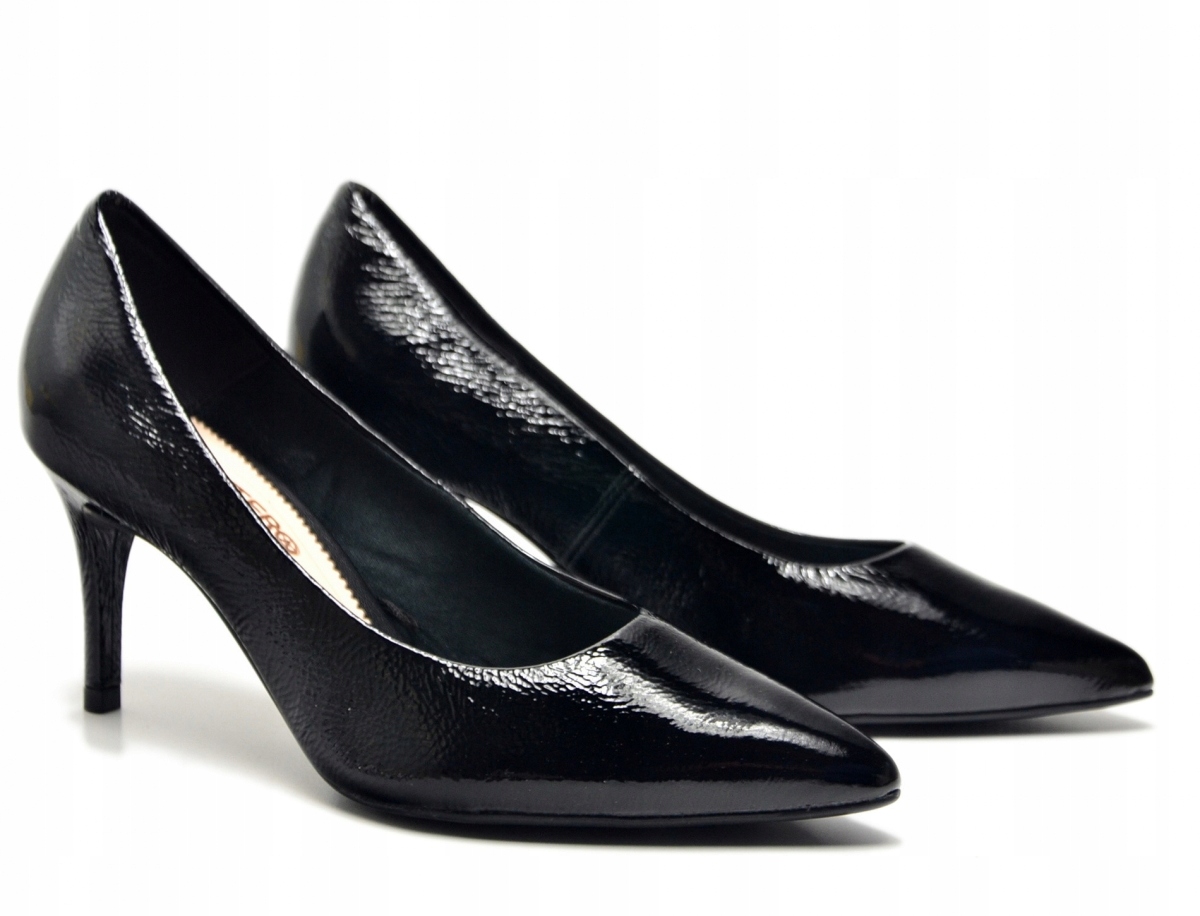 Lodičky na vysokém podpatku Bottero 353701, lakovaná kůže, černé vel. 38