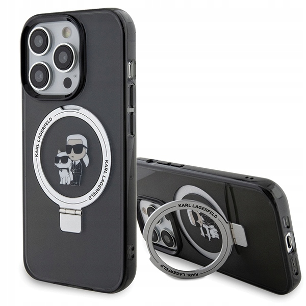 Etui do iPhone 13 Pro, Karl Lagerfeld Ring Stand Karl&Choupettte do MagSafe