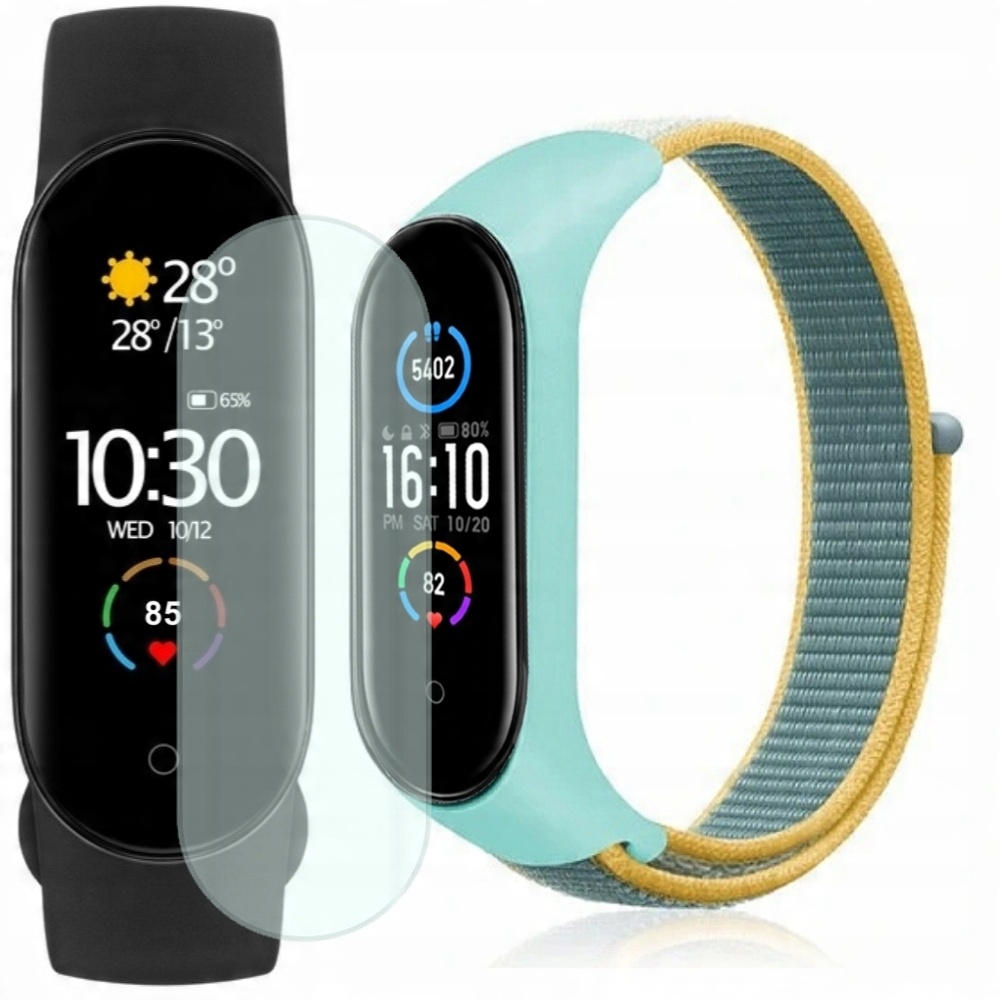 

Xiaomi MI Band 5 Opaska + Folia + Kolorowy Pasek