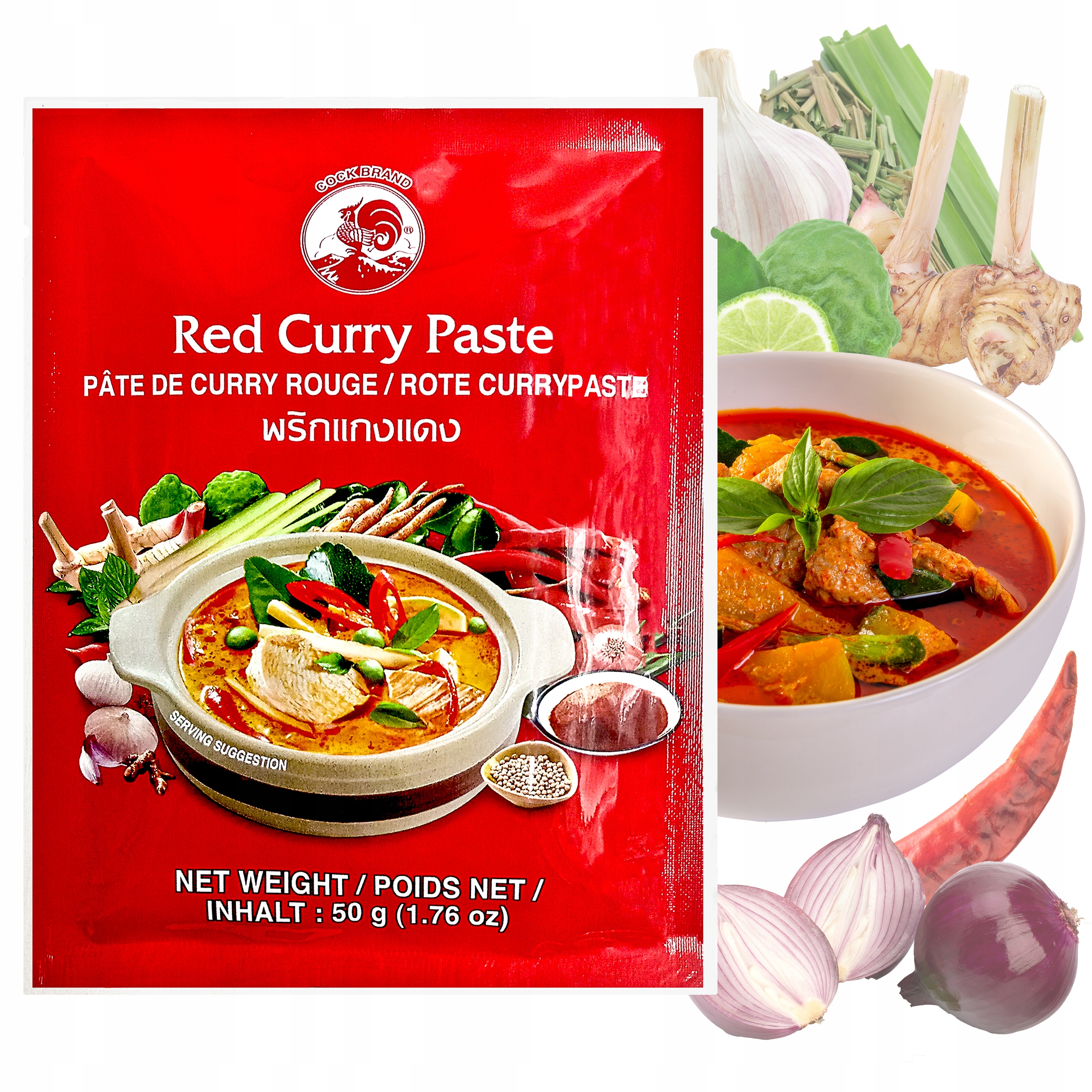 

Pasta Curry Czerwona 50g Red Cock Brand Tajlandia