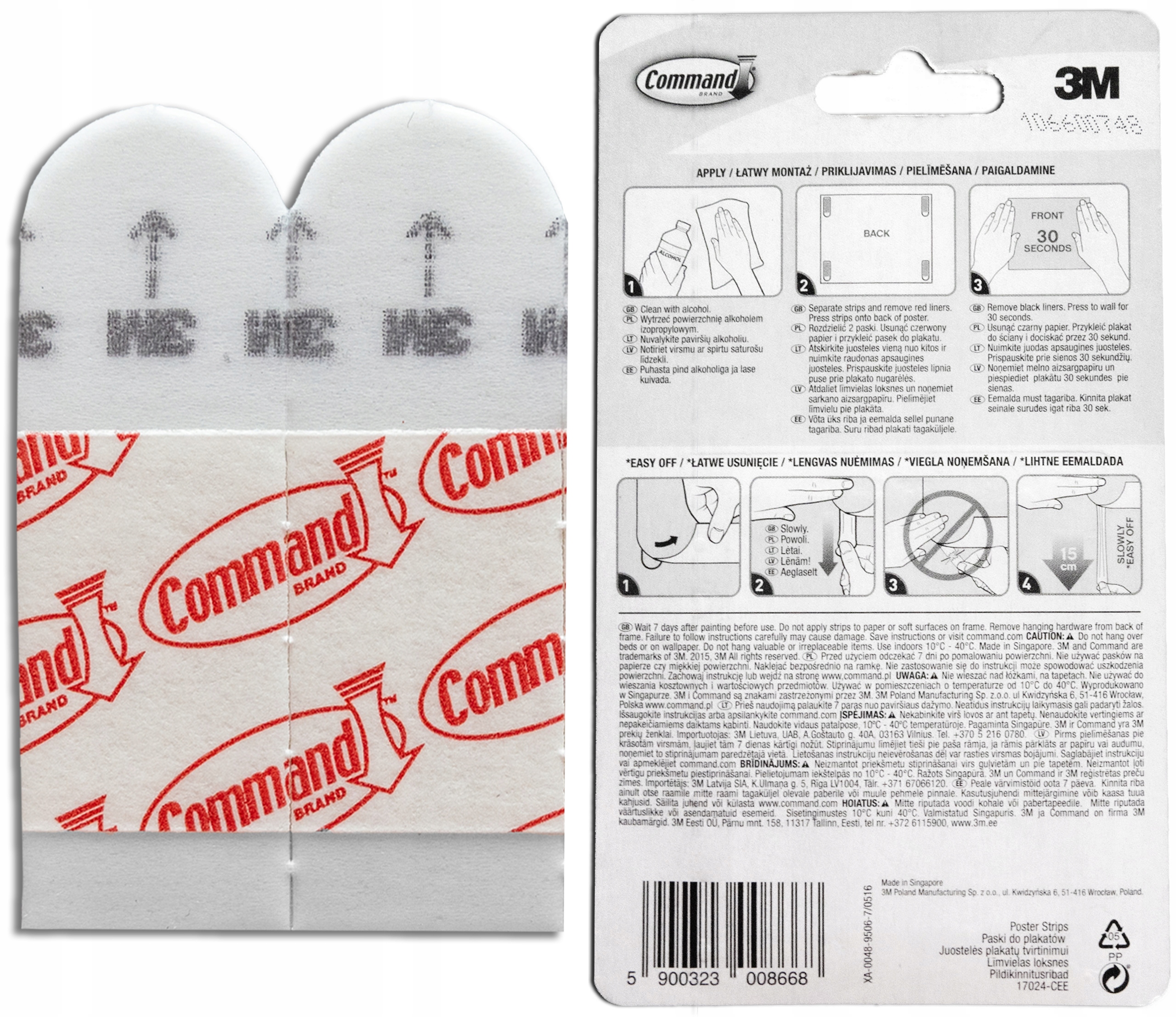 PARA pasków samoprzylepnych COMMAND 3M - 2 SZTUKI