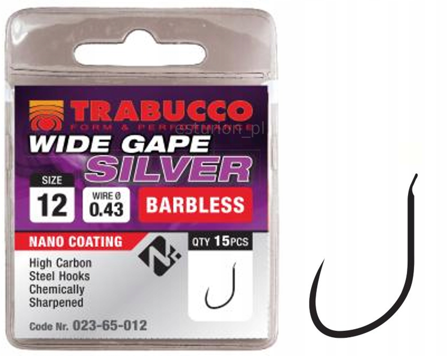 Haki Haczyki Wide Gape Silver nr 14 Trabucco