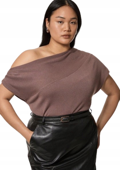 Karen Millen Halenka Na Jedno Rameno Plus Size S Kašmírem 3XL B1F