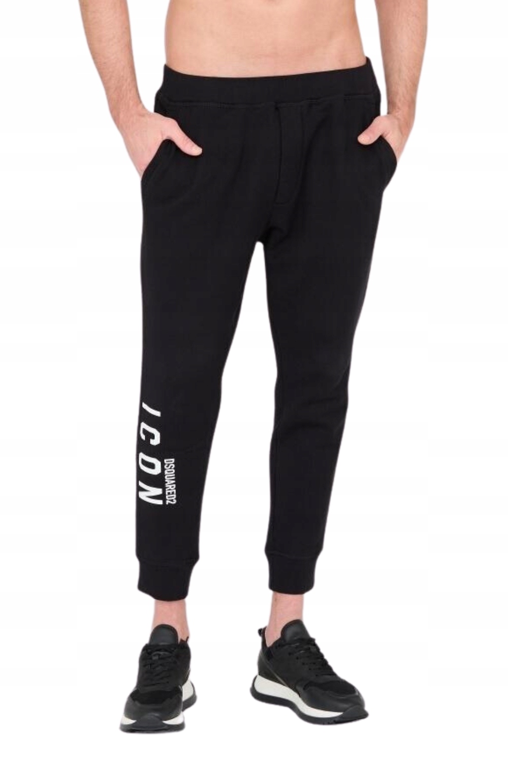 DSQUARED2 Černé tepláky s bílým logem Icon XL