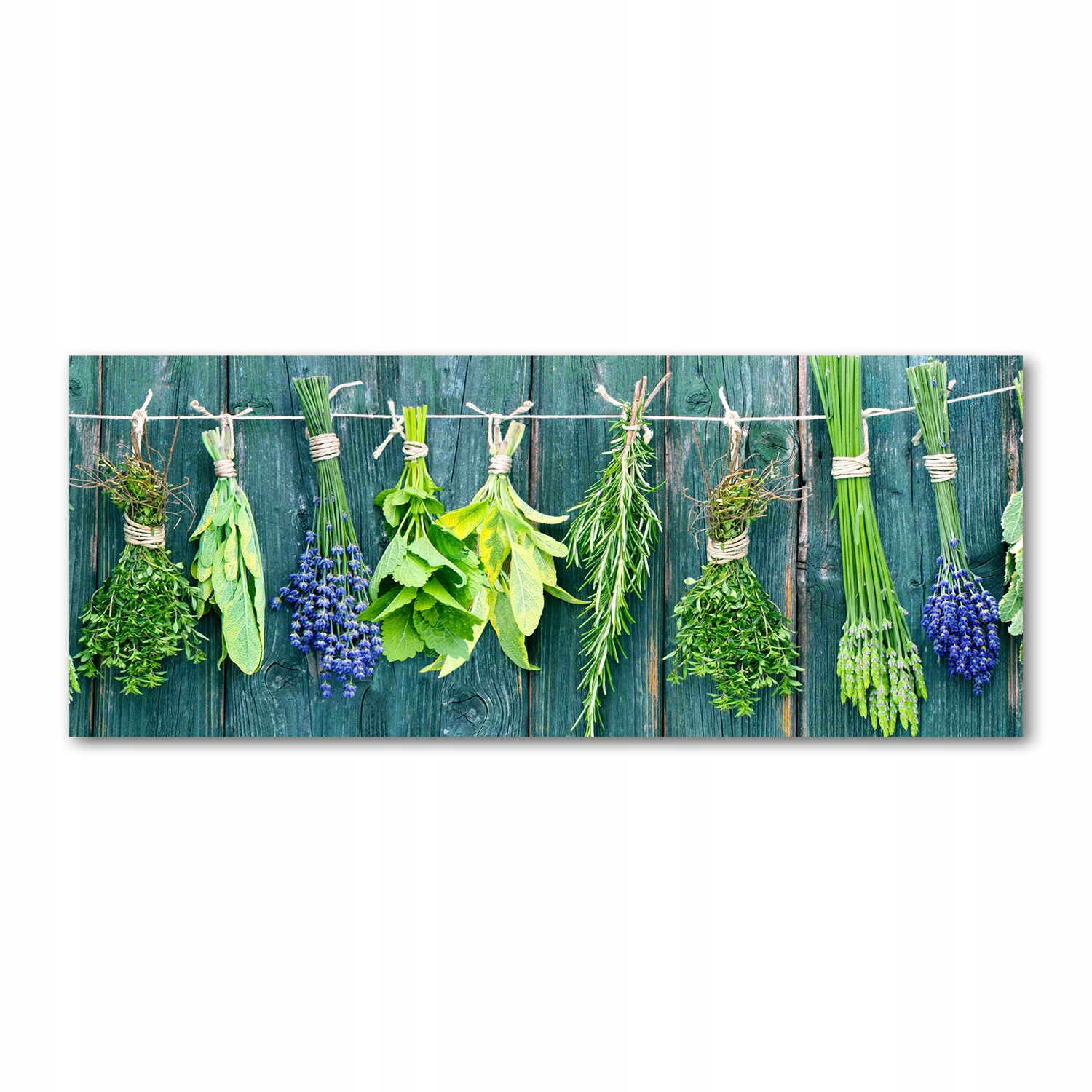 

Foto obraz szkło akryl Zioła na sznurku 125x50 cm