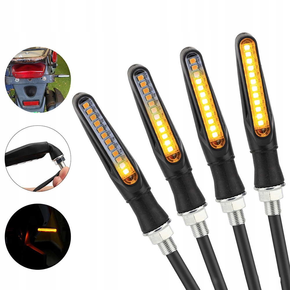 4X KIERUNKOWSKAZ LED MOTOCYKLA QUADA SKIUTERA MOTORU ATV M10 HOMOLOGACJA