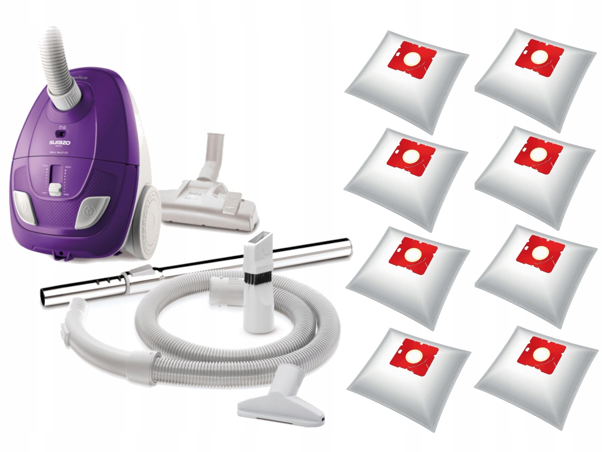 Odkurzacz tradycyjny Amica Surazo VM 1057 900W 1,5L Fioletowy + 8 Worków