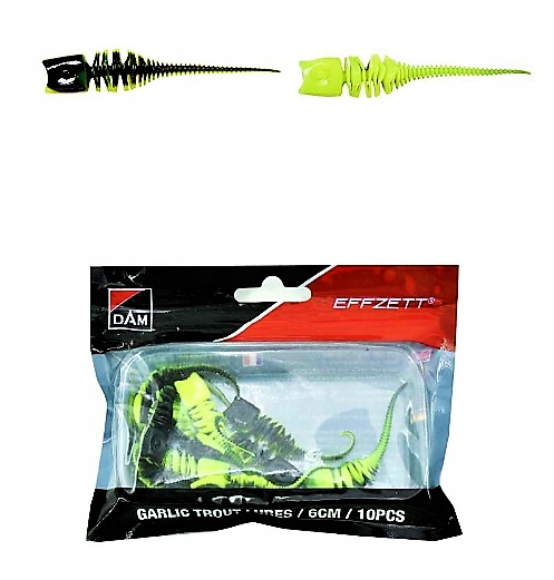 Dam Effzett Garlic Trout Lure 6cm Uv Yellow Black op. 10 szt.