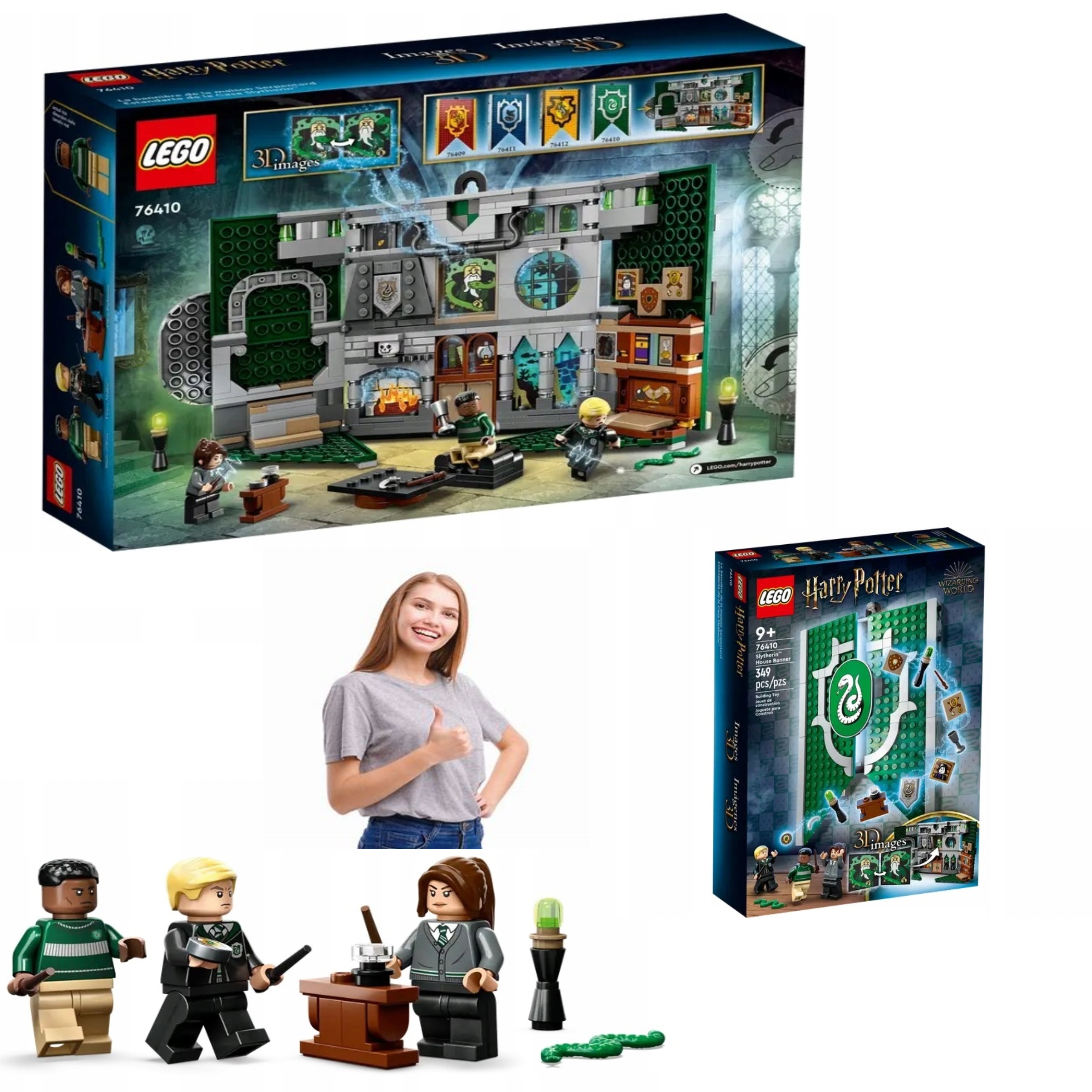 LEGO HARRY POTTER FLAGA SLYTHERIN 76410 349 ELEMENTÓW KLOCKI LEGO 9+ ZESTAW