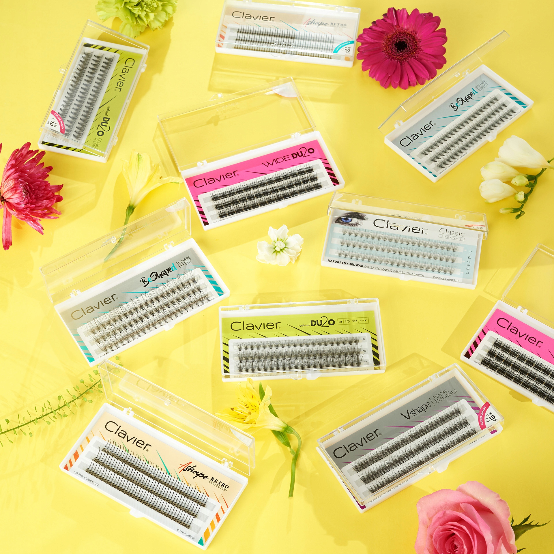 Kępki Rzęs Clavier Wide Du2o Mini Paski 13mm Długość rzęs 13 mm