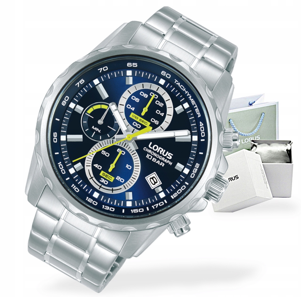 Nové sportovní pánské hodinky Lorus RM373JX9 Chronograf Box Gravírování Bonus