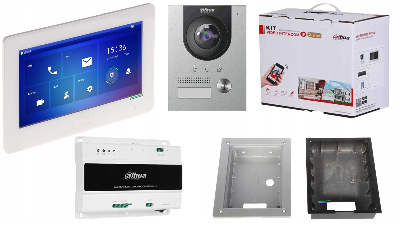 Zestaw wideodomofonowy DAHUA KTD01-S2(F) z monitorami i obudową