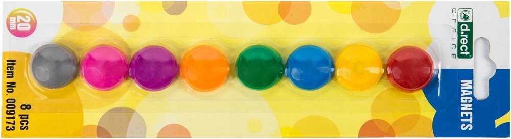 MAGNESY NA BLISTRZE 20mm MIX KOL 8 SZT D.RECT x2 Materiał plastik