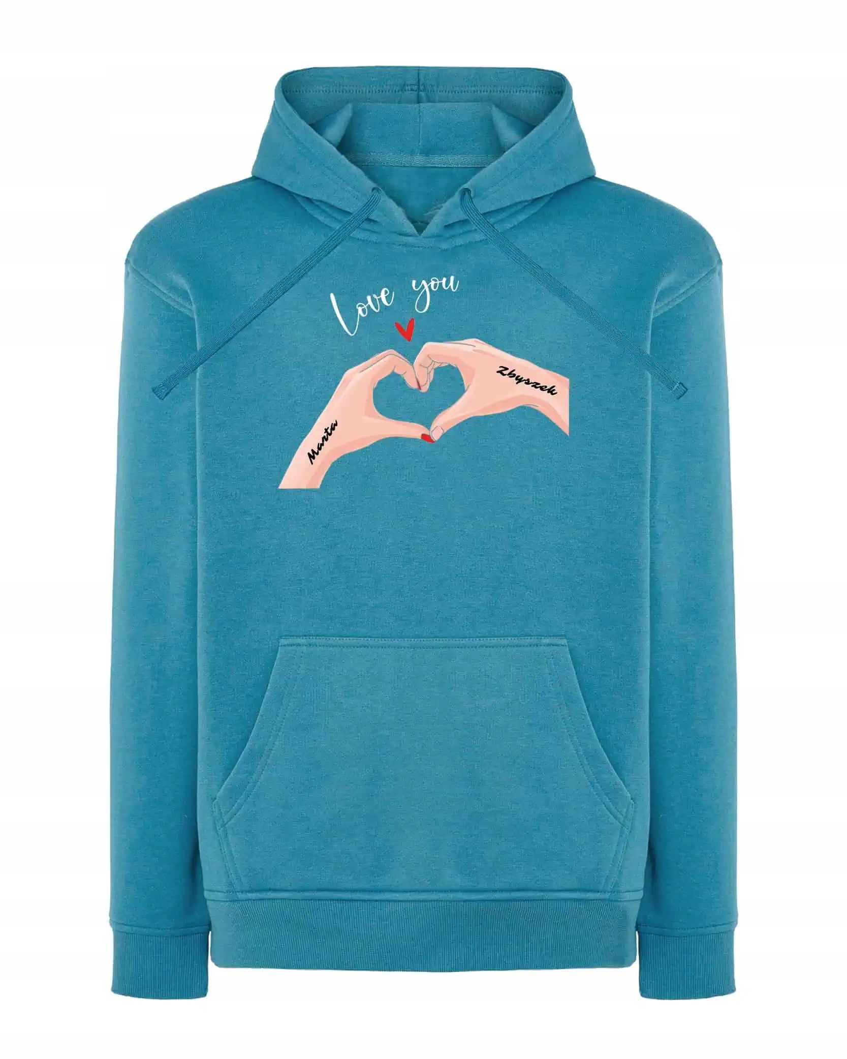 Mikina s kapucí pro páry Personalizovaná Valentýnská láska You M