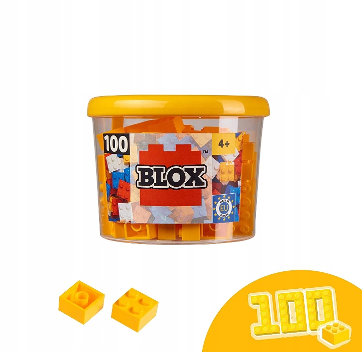 

Klocki konstrukcyjne Blox 100 sztuk Żółte 2x2