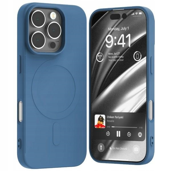 Etui Mercury MagSafe z półsilikonu do iPhone 16 Pro 6,3" niebieskie