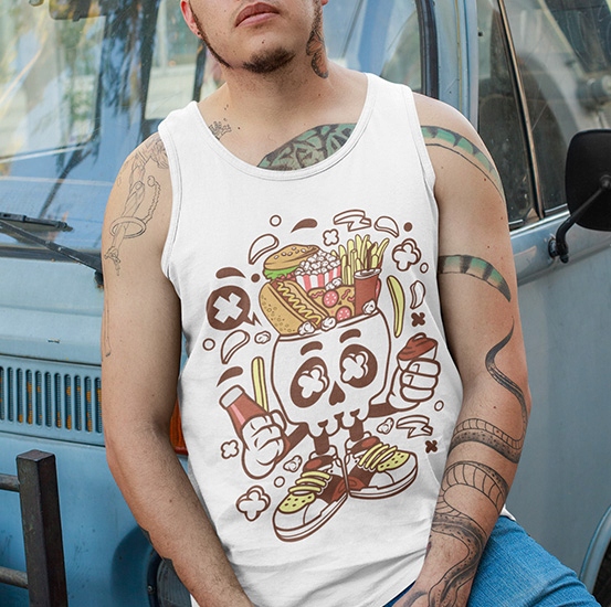 TANK TOP ANIMOWANE JUNK FOOD SKULL Rozmiar XL