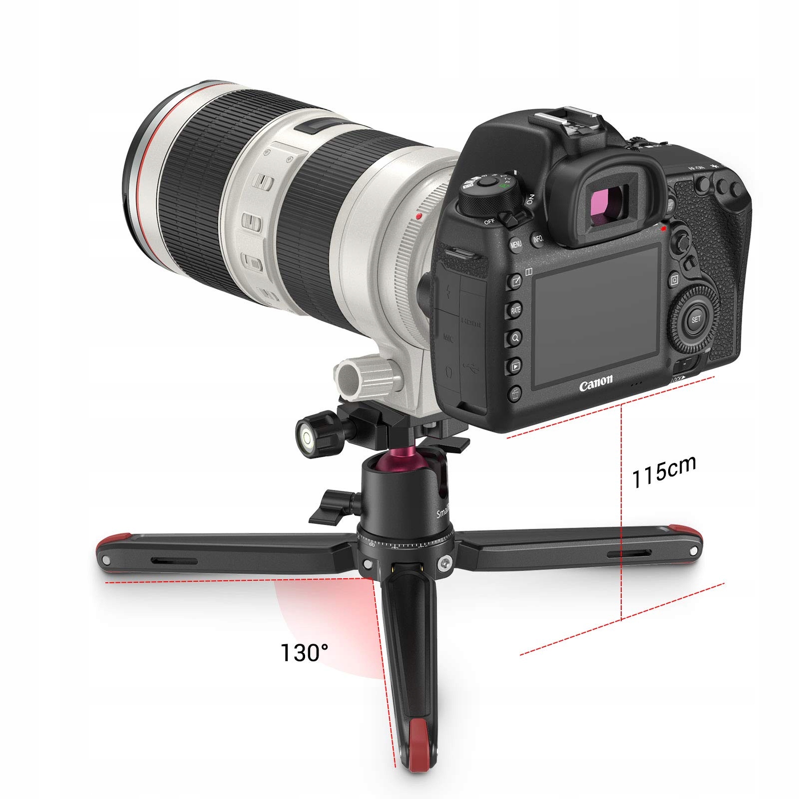 SMALLRIG Lekki Mini Statyw Podróżny Aluminiowy Do GoPro Smartfonów DSLR — miniatura 2