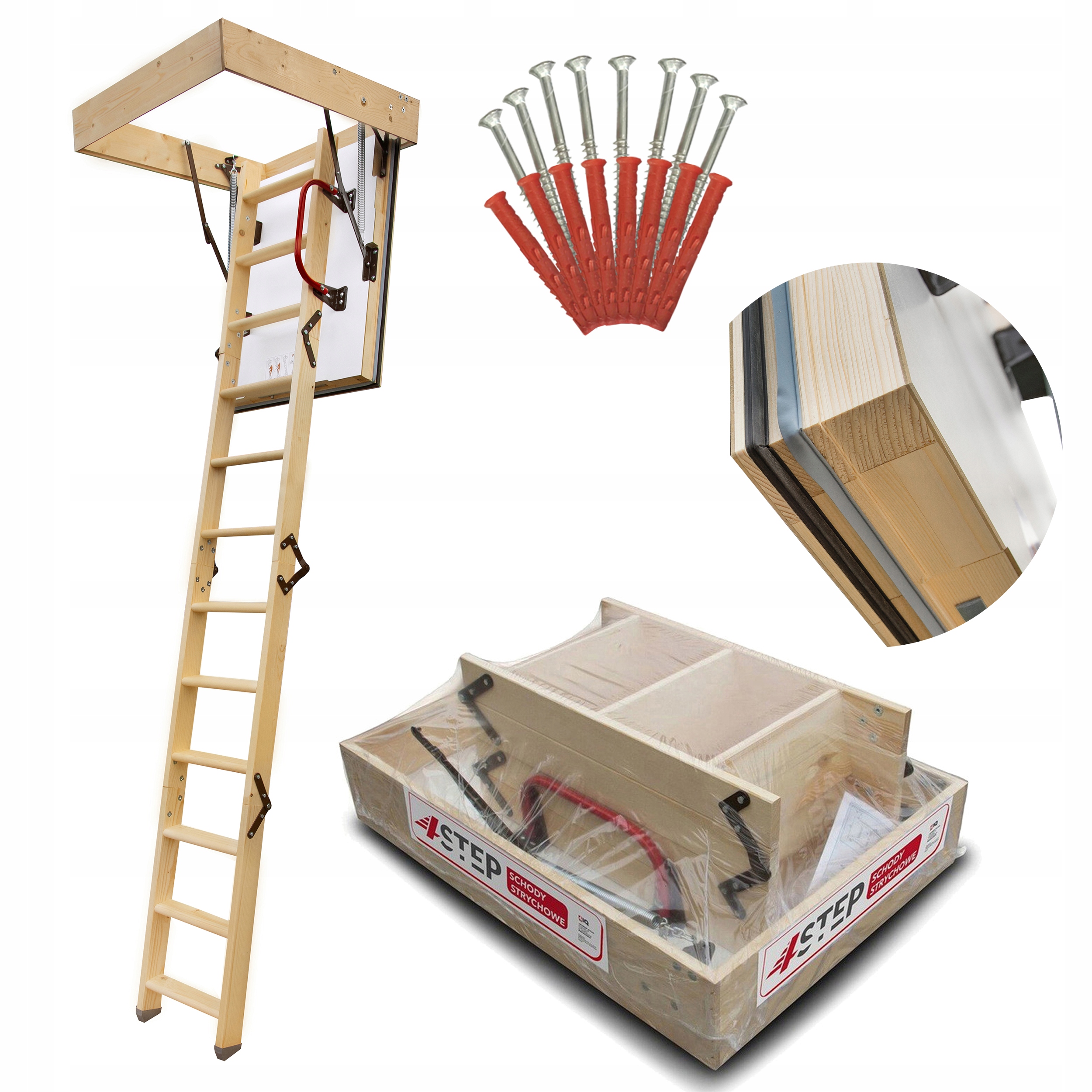 Půdní schody Nordic 90x80 0,44 W/m2K Dodatečné těsnění Šrouby Bonus