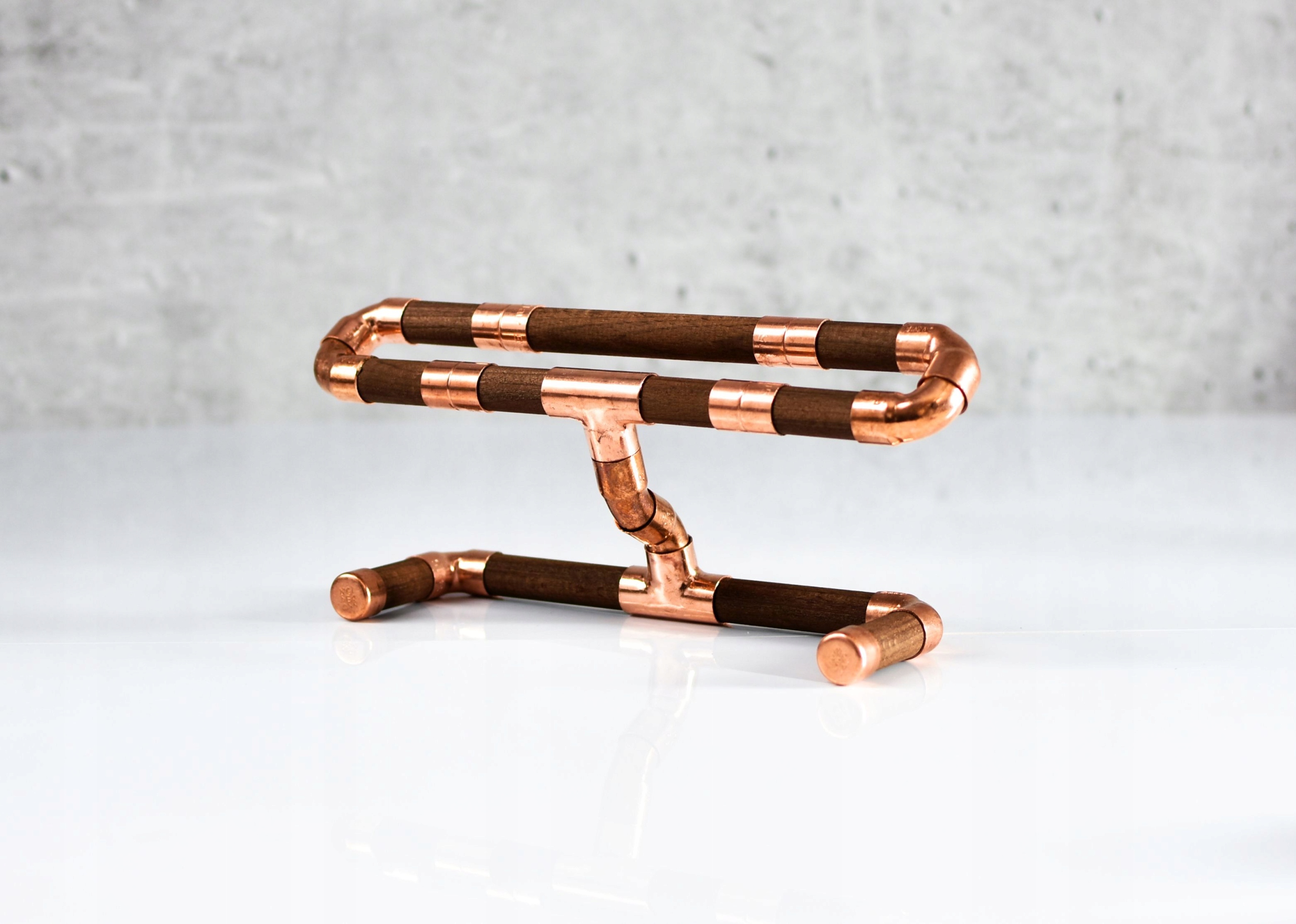 Dřevěný stojan na hodinky měděný stojan loft šperky dům on ona