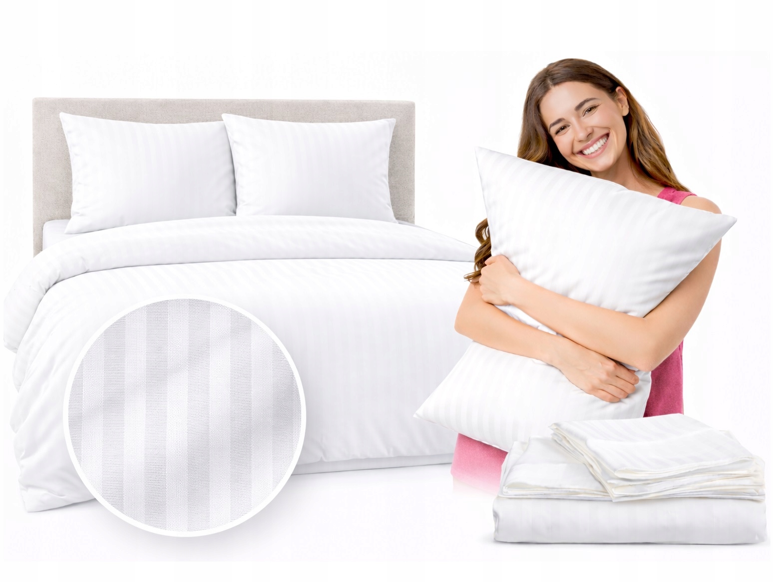 Pościel Poszwa Hotelowa 140x200 Adamaszek Poszewka 50x70 Produkt Polski