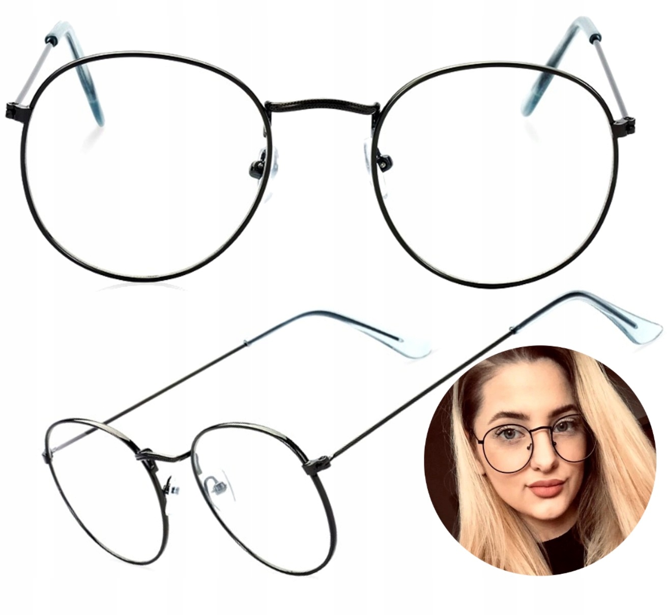 

Okulary druciaki zerówki owalne pilotki oversize