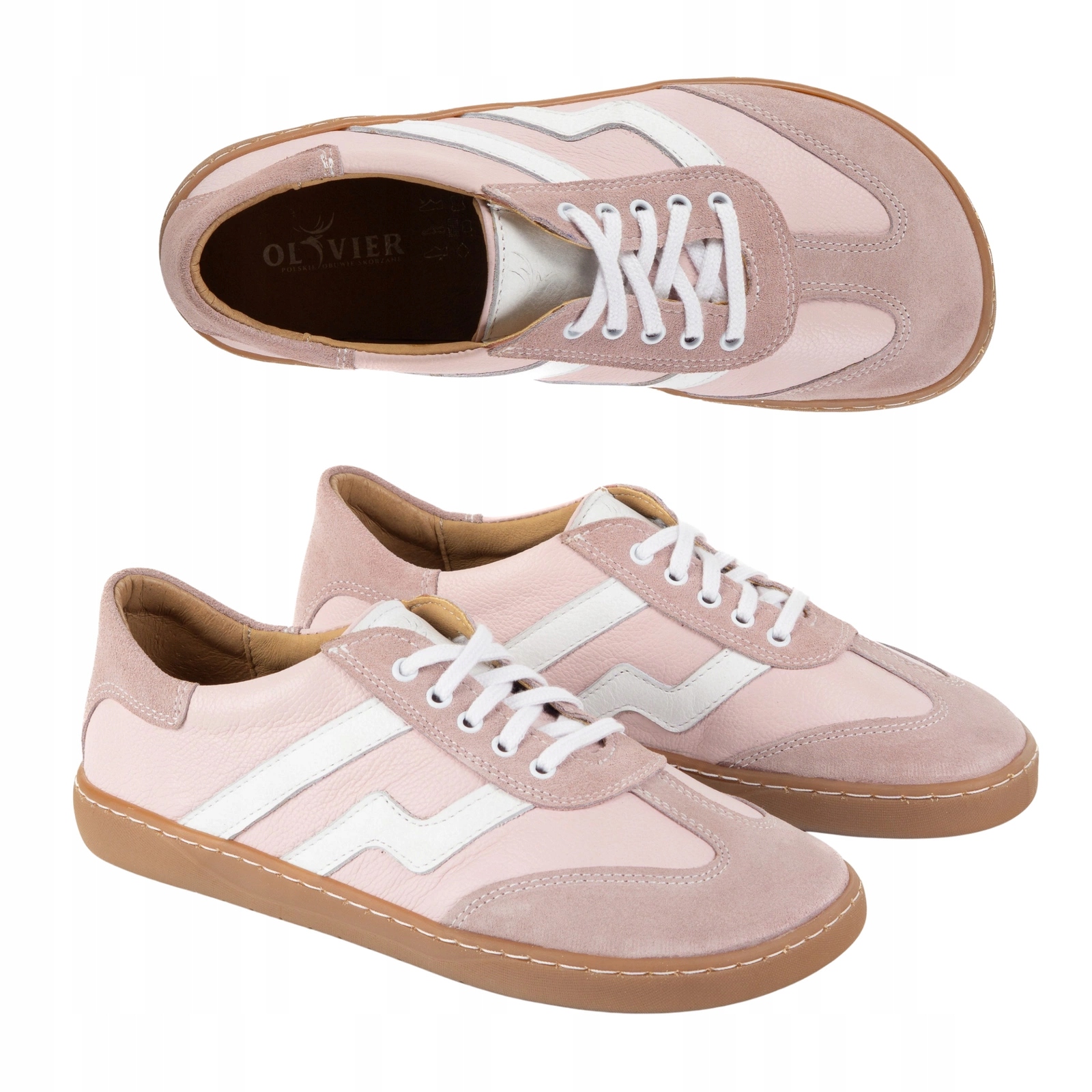 Buty barefoot damskie skórzane Olivier Eliza różowe 41