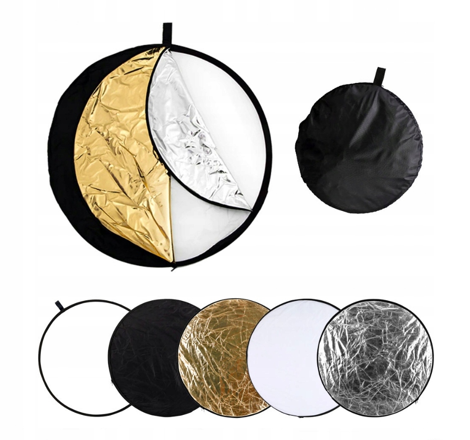 BLENDA FOTOGRAFICZNA OKRĄGŁA 5w1 110cm z POKROWCEM i DYFUZOREM