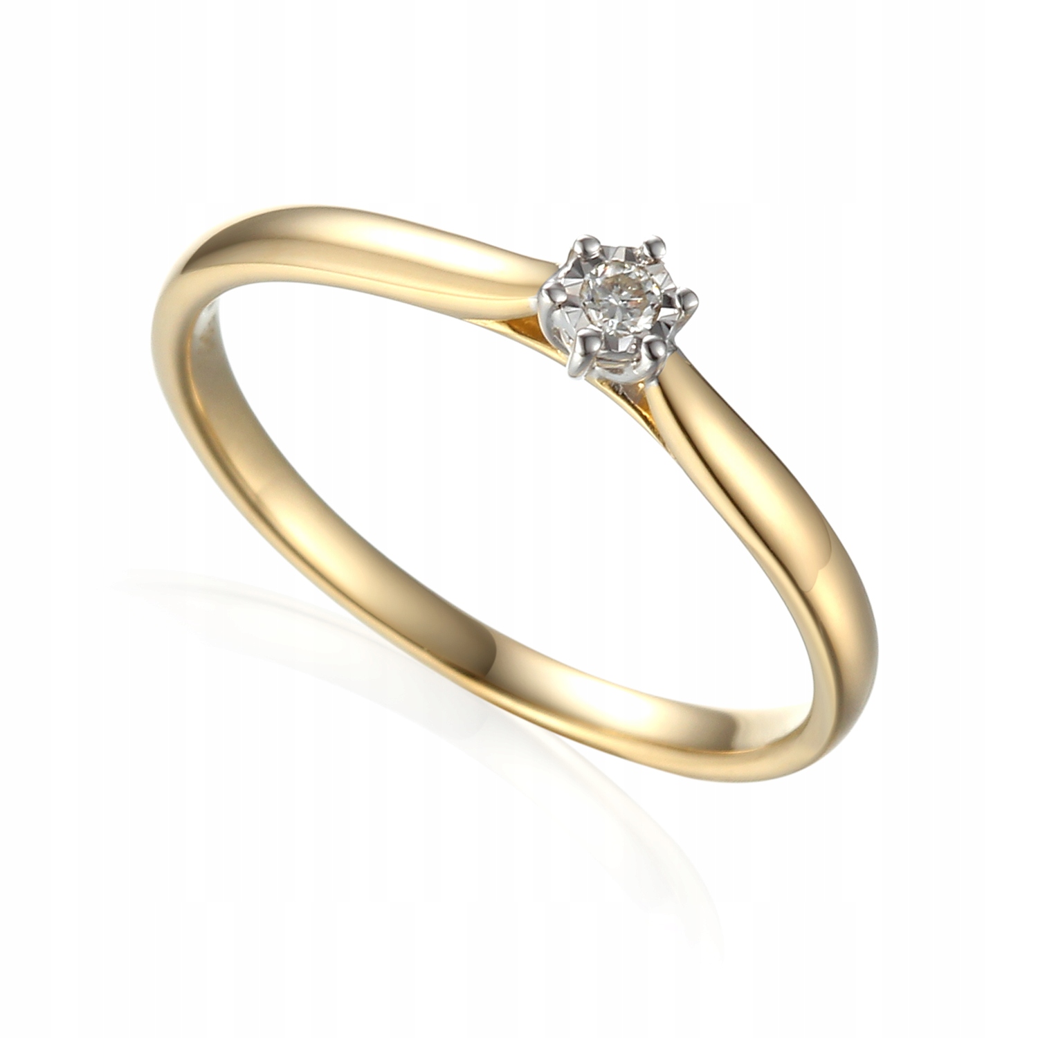 Prstýnek Au585 s diamantem 0,04 ct velikost 10 R61118YW