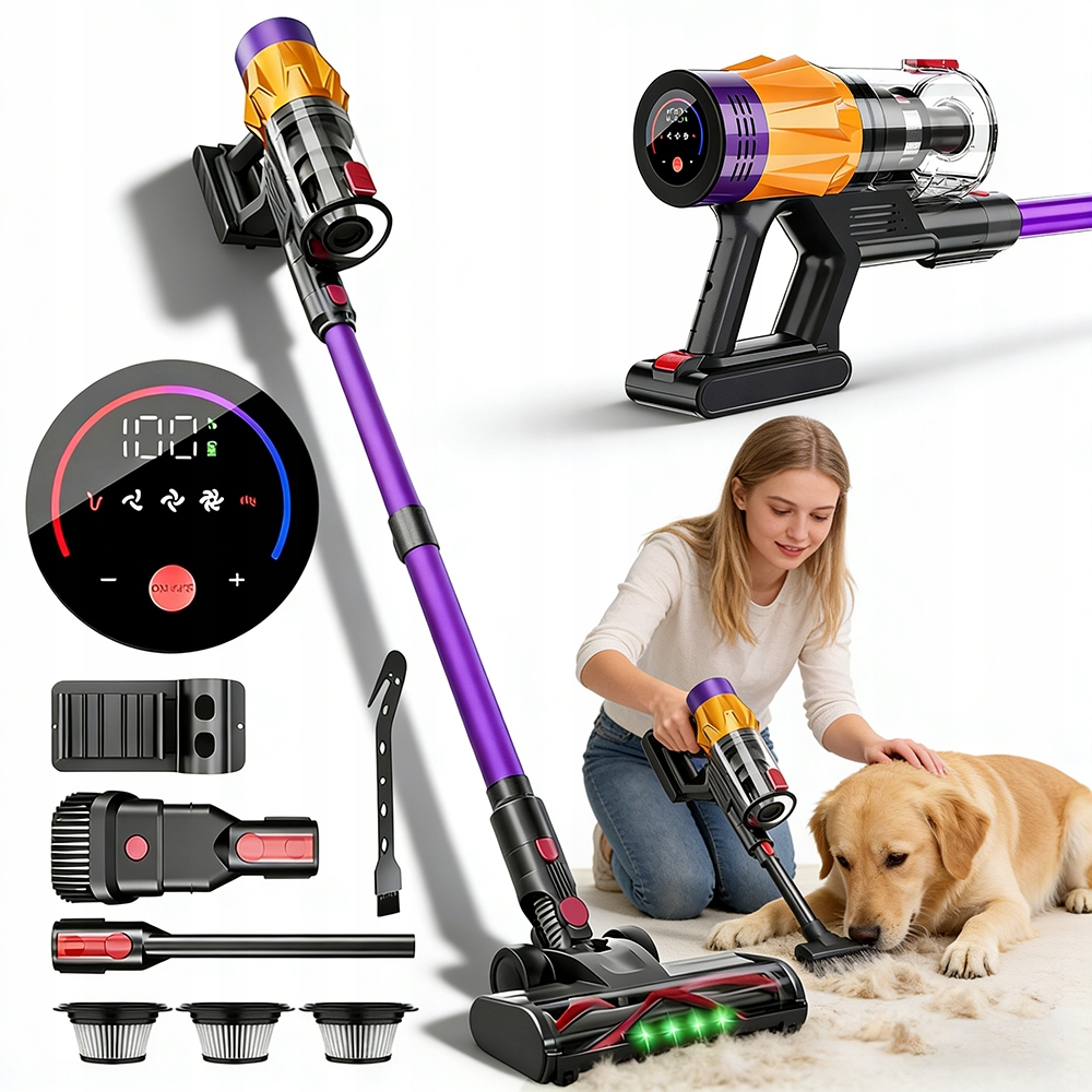 Odkurzacz Pionowy Bezprzewodowy Ręczny Akumulatorowy 6W1 550W 3 Tryby