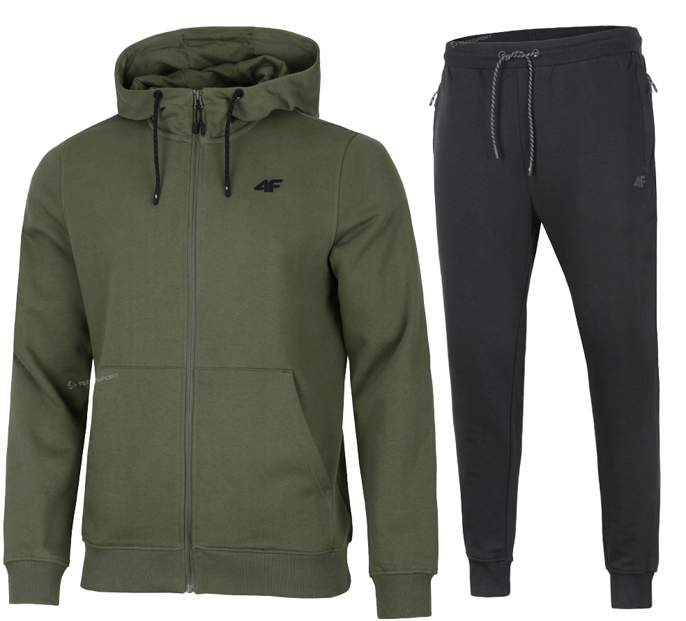 4F Męski Dres Bawełna Komplet Bluza Rozpinana Spodnie rozm XL