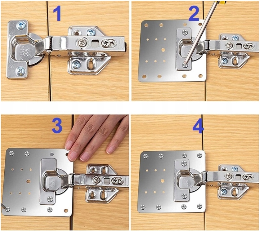 10x PŁYTKA NAPRAWCZA WYRWANYCH ZAWIASÓW SZAFKI Szerokość maksymalna 90 mm