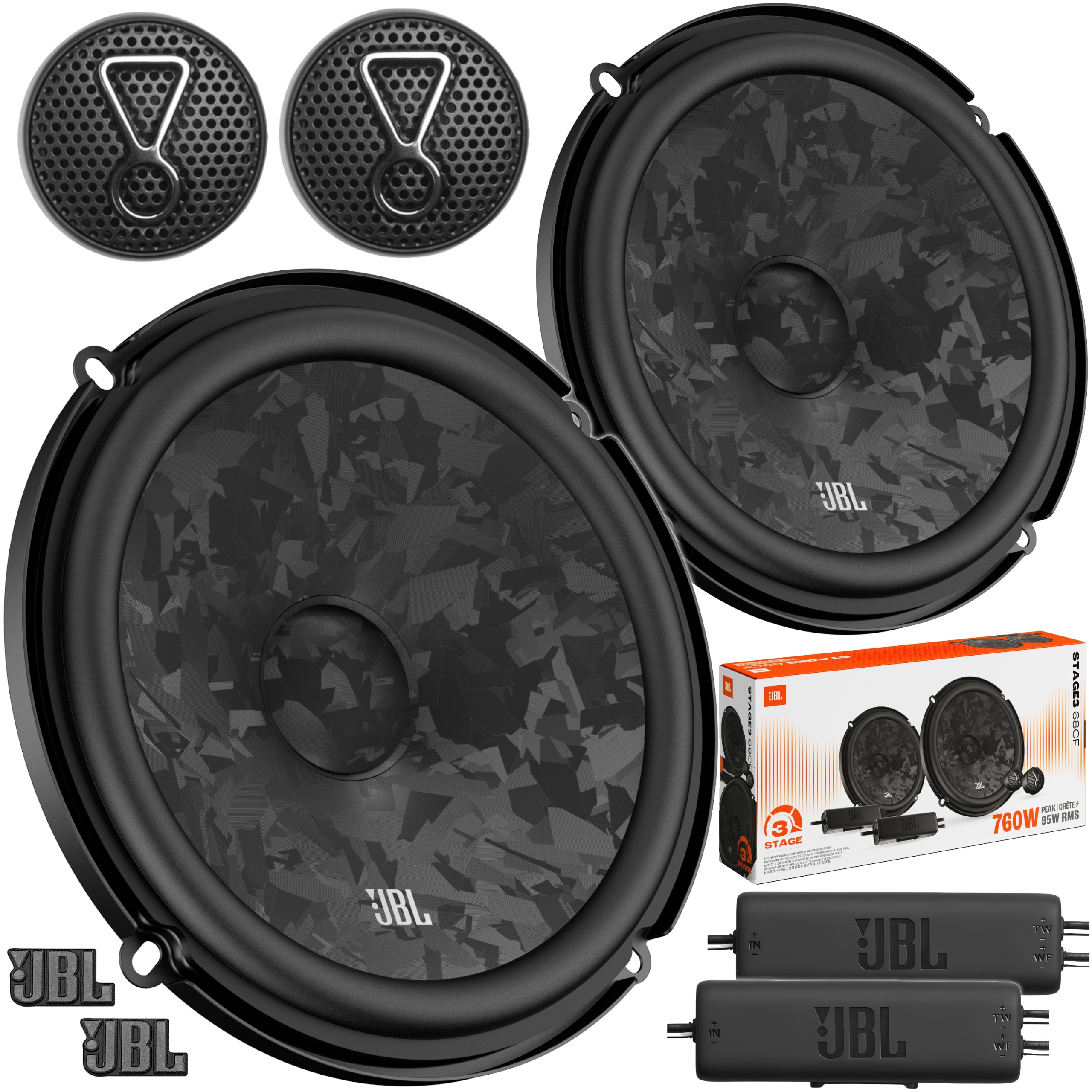 Głośniki Samochodowe Jbl Stage3 68CF 165mm 760W Zestaw Odseparowany Gen2