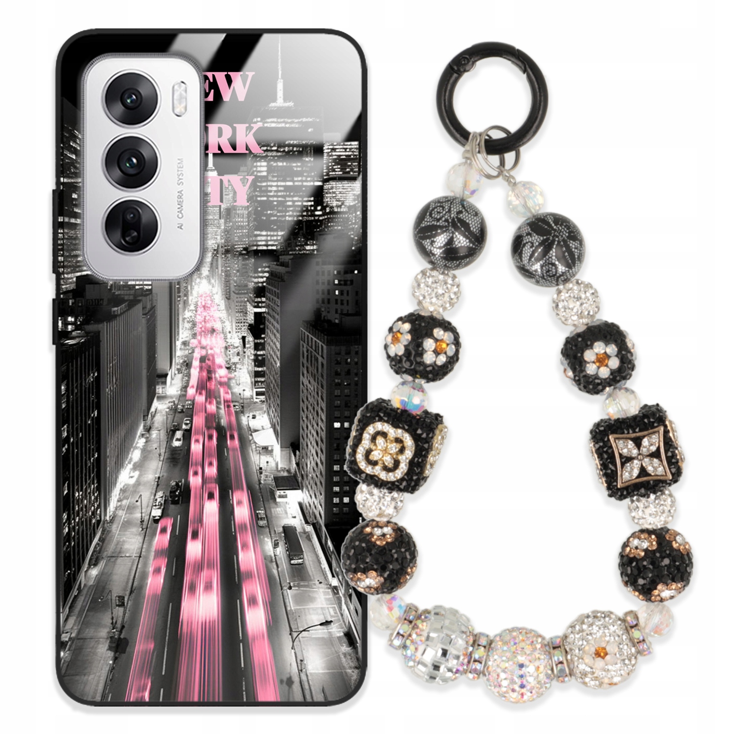 Puzdro Na Oppo Reno 12 5G Glass Kľúčenka Elegantné Prémiový Dizajn Puzdra