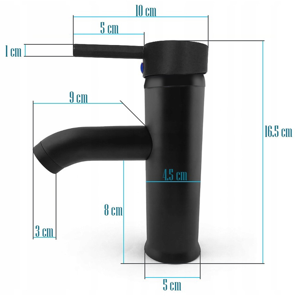 BATERIA ŁAZIENKOWA UMYWALKOWA KRAN DO UMYWALKI STOJĄCA STAŁA WYLEWKA CZARNA Marka Unitec