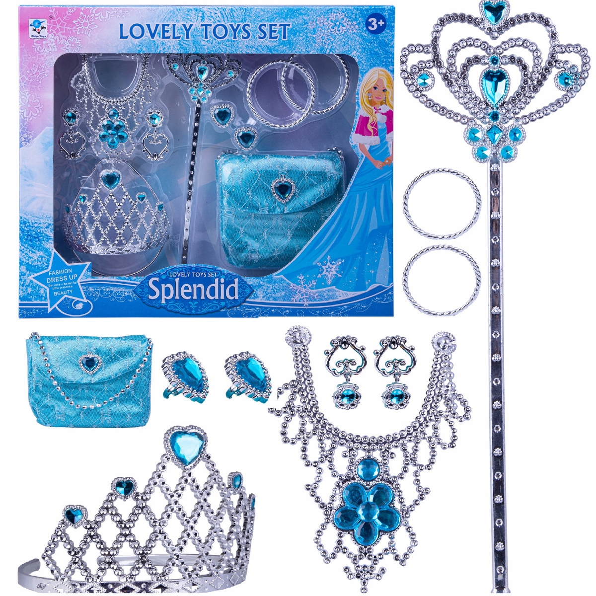 

Zestaw Lodowej Księżniczki Korona Torebka Berło