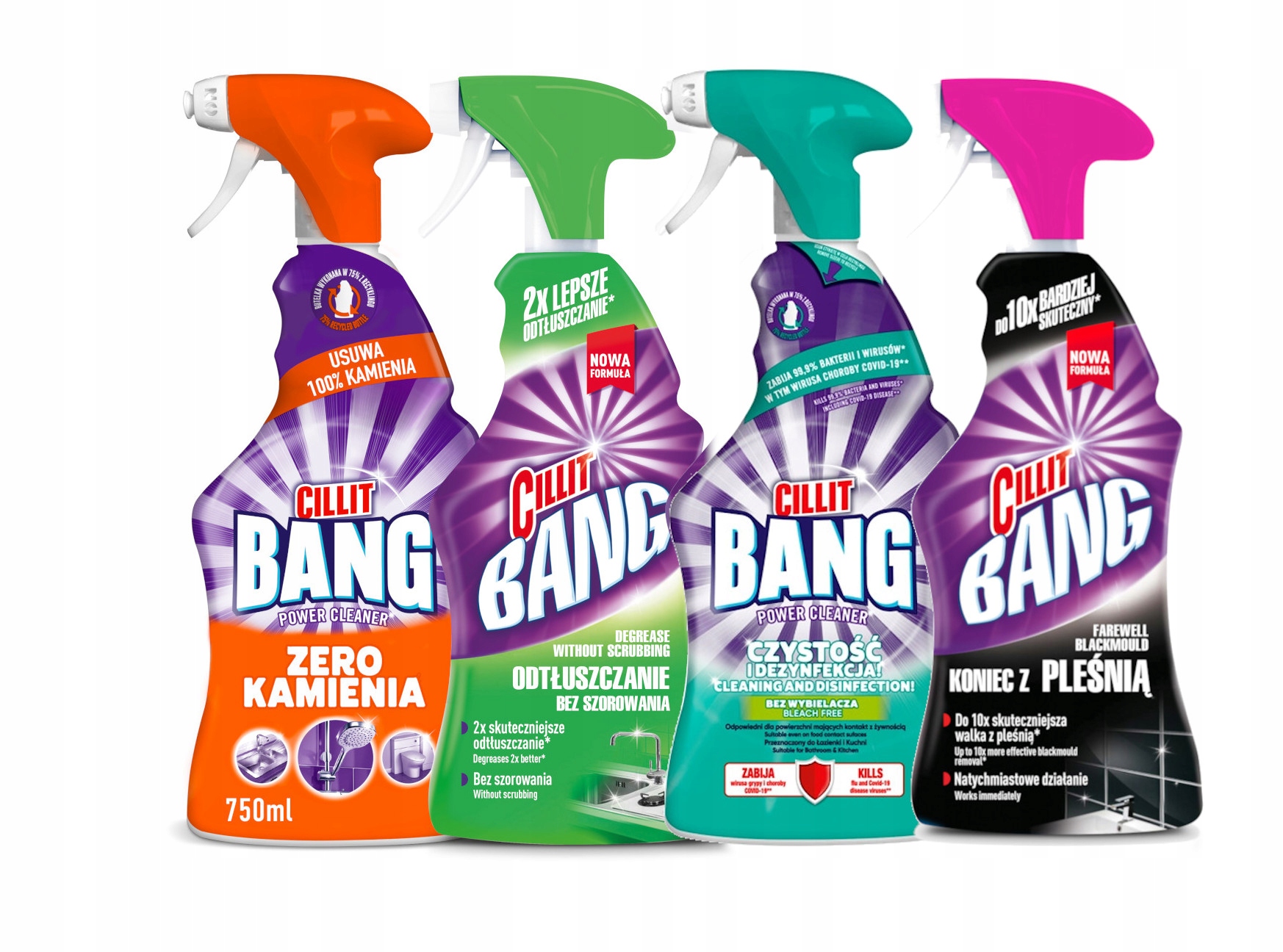 Levně Cillit Bang Sprej do kuchyně do koupelny, sada XXL