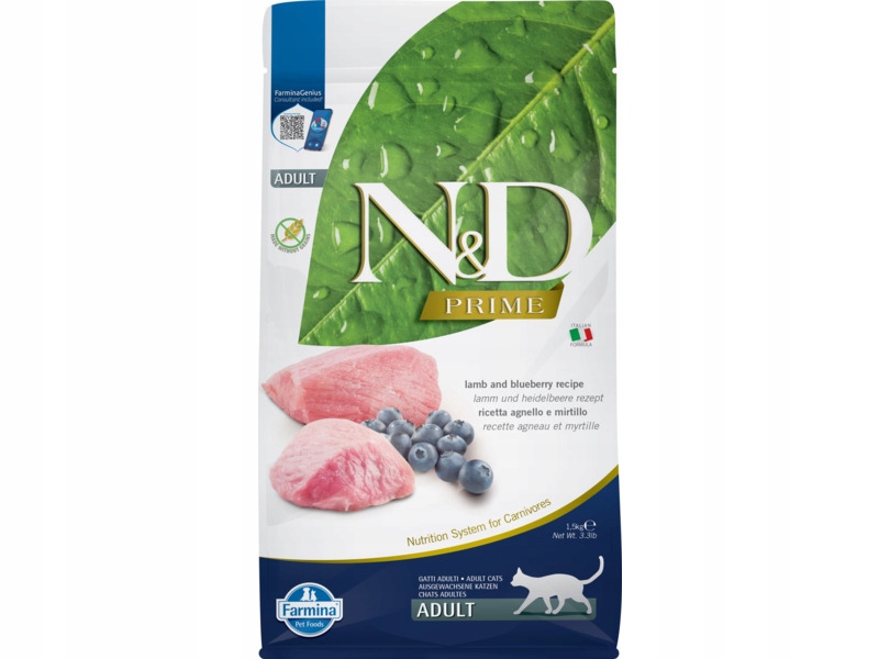Karma dla kota Farmina N&d Adult Prime Jagnięcina z borówką 1.5 kg